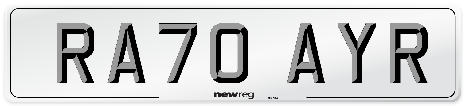 RA70 AYR Number Plate from New Reg